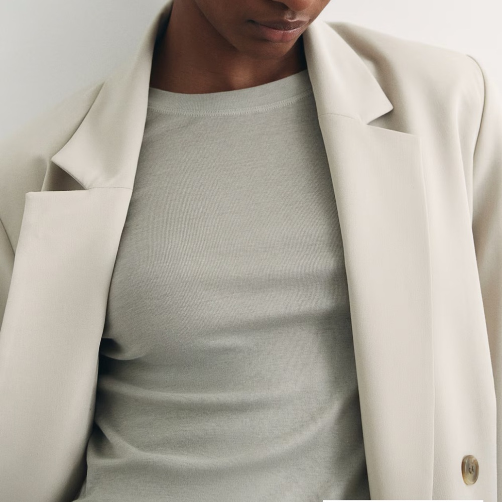 Women's Double-Breasted light beige Blazer - Picture 3 of 8